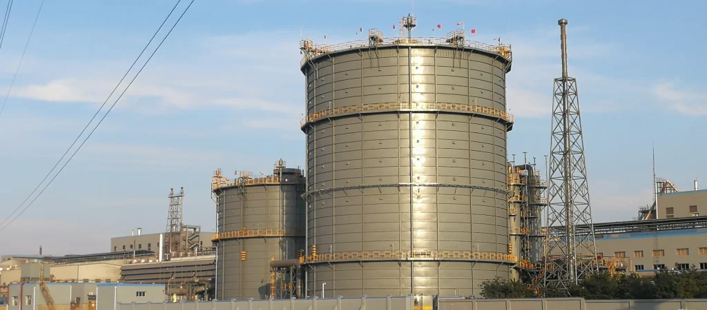 鄂尔多斯西金矿冶矿热炉尾气综合利用项目30000m³橡胶膜密封型干式气柜-tuya